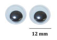 OLHO MOVEL 12MM PRETO C/20 CARTELAS