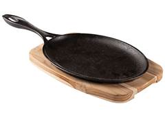 CONJUNTO TABUA MADEIRA TECA GRILL OVAL P/CHURRASCO C/2 PECAS