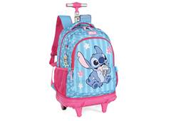MOCHILA C/CARR. LUXCEL STITCH PINK 50102
