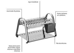 ESCORREDOR LOUCA TRAMONTINA INOX PLURALE