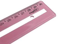 REGUA PLAST 30CM GUIA DE LEITURA ROSA