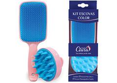 KIT 2 ESCOVAS DE CABELO COLOR BABÊ 6528