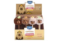 CANETA ESF.CAPIVARA GEL APAGAVEL C/POMPOM