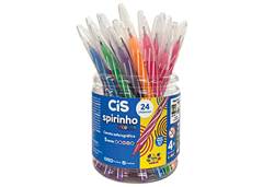 CANETA CIS ESF SPIRO 0,7MM C/24 CORES SORTIDA