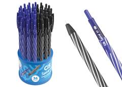 CANETA CIS ESF SPIRO RETRATIL 0,7MM C/36 AZ/PT