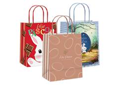 SACOLA PAPEL C/FECHA PASCOA 32X19X9,5 G