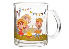 CANECA VIDRO JUNINA CAIPIRA FIRE 320ML