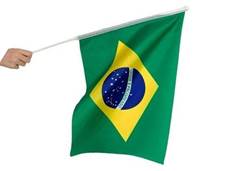 BANDEIRA BRASIL C/HASTE COP 60X90CM C/10