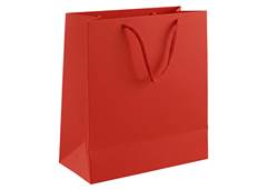SACOLA PAPEL 22X24 150G VERMELHA C/10