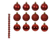 BOLA NATAL MISTA FLORARTE 5D C/12 VERMEL