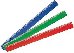 REGUA PLAST 30CM WALEU CORES