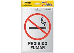 ADESIVO PIMACO 14X19CM PROIBID FUMAR C/2
