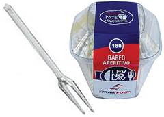 GARFO STRAWPLAST CRISTAL APERITIVO C/180
