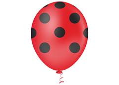 BALAO DECOR.BOLINHA 10 VERMELHO/PRE