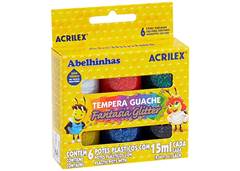 TINTA GUACHE GLITTER 15ML ACRILEX C/6