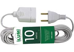 EXTENSAO ELET ILUMI 10MT 2PIN 1ENT BRANC