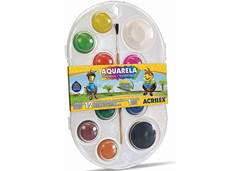 TINTA AQUARELA 12 CORES C/PINCEL 01812