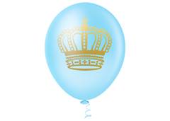 BALAO DECOR. COROA AZUL CLARO 10 C/25