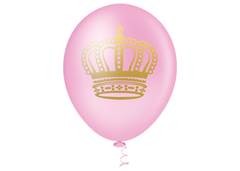 BALAO DECOR. COROA ROSA BABY 10 C/25
