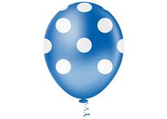 BALAO DECOR. BOLINHA AZUL ESC/BCO10 C/25