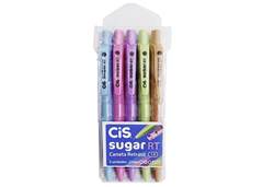CANETA CIS SUGAR RT 1.0MM C/5 SORTIDOS