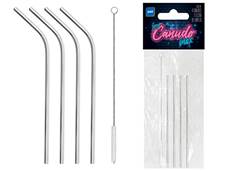 JOGO 4 CANUDOS 6MM RETO INOX
