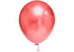BALAO PLATINO REDONDO 10 VERMELHO C/25