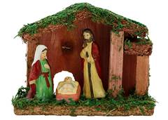 PRESEPIO PORCELANA 3FIG 6CM/CASA 12CM