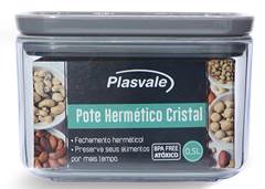 POTE P/MANTIMENTOS 0,5L CRISTAL PLASVALE