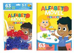 LIVRO ALFABETO MOVEL LETRAS 3 EM 1