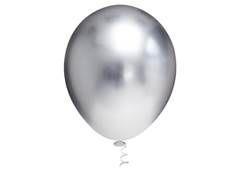 BALAO PLATINO REDONDO 9 PRATA C/25