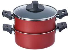 PANELA A VAPOR 1,45L C/TP BRINOX CEREJA