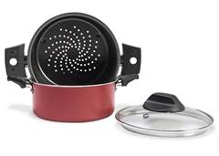 PANELA A VAPOR 1,45L C/TP BRINOX CEREJA