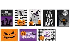CARTAZ DECOR 25X35CM HALLOWEEN C/8
