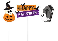 KIT TOPO DE BOLO HALLOWEEN /CAIXAO/ABOBO