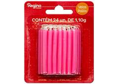 VELA PALITO P/BOLO ROSA C/24 REGINA