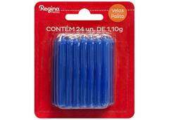 VELA PALITO P/BOLO AZUL C/24 REGINA