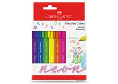 CANETA FC FINEPEN 0.4MM C/6CORES NEON SM