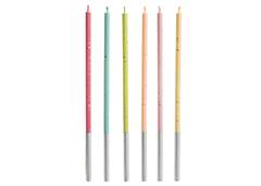VELA PALITO 15CM C/6 ARCO-IRIS GLITTER 