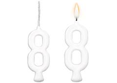 VELA PARABENS NUMERO 8 BRANCA C/1 REGINA