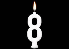 VELA PARABENS NUMERO 8 BRANCA C/1 REGINA