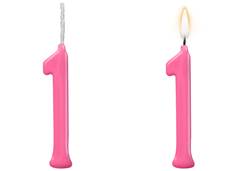 VELA PARABENS NUMERO 1 PINK C/1 REGINA