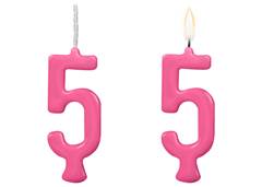 VELA PARABENS NUMERO 5 PINK C/1 REGINA