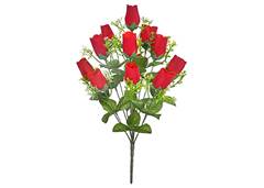 BOUQUET ROSA AVELUDADA X12 41CM VERMELHO
