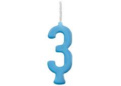 VELA PARABENS NUMERO 3 AZUL C/1 REGINA