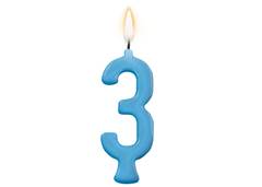 VELA PARABENS NUMERO 3 AZUL C/1 REGINA