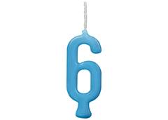 VELA PARABENS NUMERO 6 AZUL C/1 REGINA