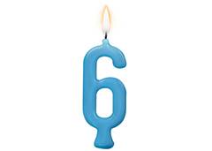 VELA PARABENS NUMERO 6 AZUL C/1 REGINA