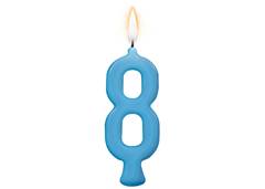 VELA PARABENS NUMERO 8 AZUL C/1 REGINA
